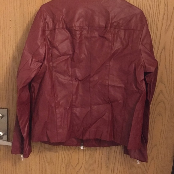 COPY - WOMAN within red burgundy leather jacket 20w new never worn - Picture 4 of 4